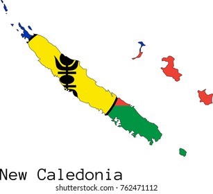 Vector New Caledonia Map Silhouette Painted Stock Vector (Royalty Free ...