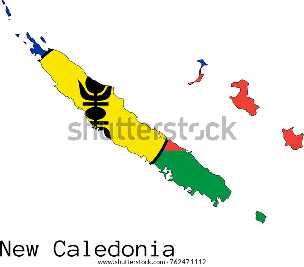 Vector New Caledonia Map Silhouette Painted Stock Vector (Royalty Free ...