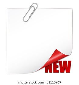 vector new corner with paperclip