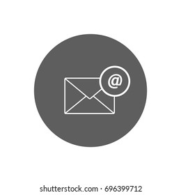 Vector new e-mail icon on a round frame.