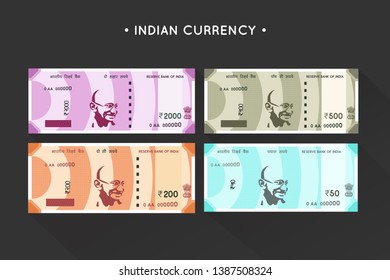 Vector New Indian Currency Notes 