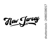 Vector New Jersey text typography design for tshirt hoodie baseball cap jacket and other uses vector
