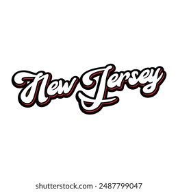 Vector New Jersey text typography design for tshirt hoodie baseball cap jacket and other uses vector