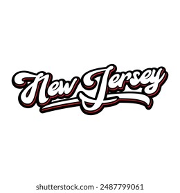 Vector New Jersey text typography design for tshirt hoodie baseball cap jacket and other uses vector