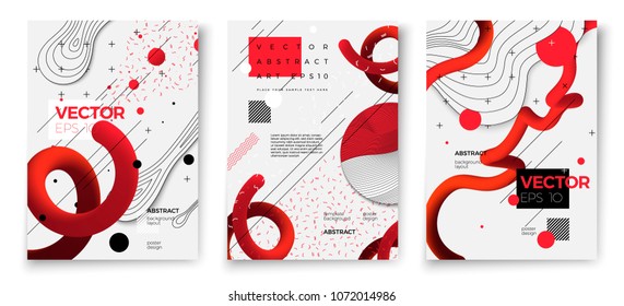 Vector new memphis style poster templates  white modern background and geometric shapes   place for your text 