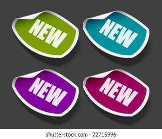 Vector New Message Stickers Set Easy Stock Vector (royalty Free 