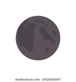 Vector new moon, in flat style. Concept of astrology, astronomy, moon phases, lunar calendar, science. Illustration isolated on a white background, eps 10.