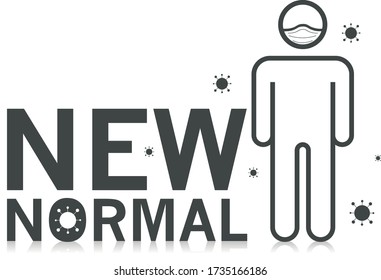 vector new normal illustration around the world.