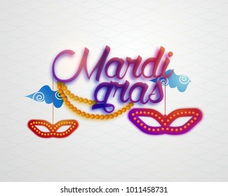 vector new orleans mardi gras vector with background carnival mask and text. vector mardi gras party or fat tuesday poster design template with space for text.