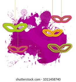 vector new orleans mardi gras vector with background carnival mask and text. vector mardi gras party or fat tuesday poster design template with space for text.
