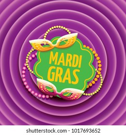 vector new orleans mardi gras vector violet background with carnival mask and text. vector mardi gras party or fat tuesday purple poster design template with space for text