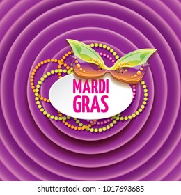 vector new orleans mardi gras vector violet background with carnival mask and text. vector mardi gras party or fat tuesday purple poster design template with space for text