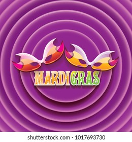 vector new orleans mardi gras vector violet background with carnival mask and text. vector mardi gras party or fat tuesday purple poster design template with space for text