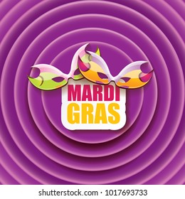 vector new orleans mardi gras vector violet background with carnival mask and text. vector mardi gras party or fat tuesday purple poster design template with space for text