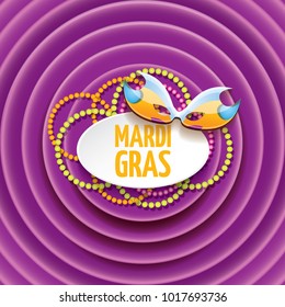 vector new orleans mardi gras vector violet background with carnival mask and text. vector mardi gras party or fat tuesday purple poster design template with space for text
