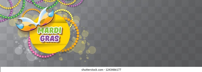 vector new orleans mardi gras vector horizontal banner background with blur lights, carnival mask and text. vector mardi gras party or fat tuesday purple poster design template