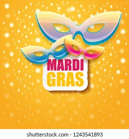 vector new orleans mardi gras vector orange background with blur lights, carnival mask and text. vector mardi gras party or fat tuesday purple poster design template with space for text