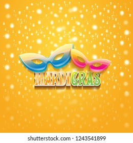 vector new orleans mardi gras vector orange background with blur lights, carnival mask and text. vector mardi gras party or fat tuesday purple poster design template with space for text