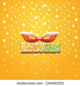 vector new orleans mardi gras vector orange background with blur lights, carnival mask and text. vector mardi gras party or fat tuesday purple poster design template with space for text