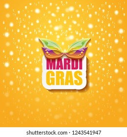 vector new orleans mardi gras vector orange background with blur lights, carnival mask and text. vector mardi gras party or fat tuesday purple poster design template with space for text