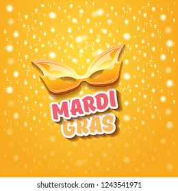 vector new orleans mardi gras vector orange background with blur lights, carnival mask and text. vector mardi gras party or fat tuesday purple poster design template with space for text