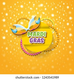 vector new orleans mardi gras vector orange background with blur lights, carnival mask and text. vector mardi gras party or fat tuesday purple poster design template with space for text