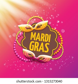 vector new orleans mardi gras vector pink background with blur lights, carnival mask and text. vector mardi gras party or fat tuesday purple poster design template with space for text