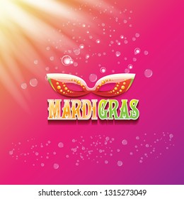 vector new orleans mardi gras vector pink background with blur lights, carnival mask and text. vector mardi gras party or fat tuesday purple poster design template with space for text