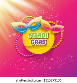 vector new orleans mardi gras vector pink background with blur lights, carnival mask and text. vector mardi gras party or fat tuesday purple poster design template with space for text