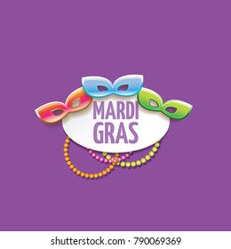 vector  new orleans mardi gras vector background with carnival mask and text. vector mardi gras party or fat tuesday purple poster design template with space for text