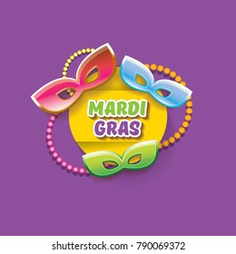 vector  new orleans mardi gras vector background with carnival mask and text. vector mardi gras party or fat tuesday purple poster design template with space for text