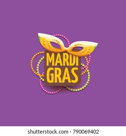 vector  new orleans mardi gras vector background with carnival mask and text. vector mardi gras party or fat tuesday purple poster design template with space for text