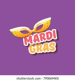 vector  new orleans mardi gras vector background with carnival mask and text. vector mardi gras party or fat tuesday purple poster design template with space for text