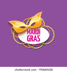 vector  new orleans mardi gras vector background with carnival mask and text. vector mardi gras party or fat tuesday purple poster design template with space for text