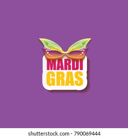 vector  new orleans mardi gras vector background with carnival mask and text. vector mardi gras party or fat tuesday purple poster design template with space for text