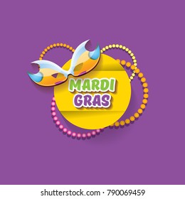 vector  new orleans mardi gras vector background with carnival mask and text. vector mardi gras party or fat tuesday purple poster design template with space for text