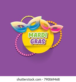 vector  new orleans mardi gras vector background with carnival mask and text. vector mardi gras party or fat tuesday purple poster design template with space for text