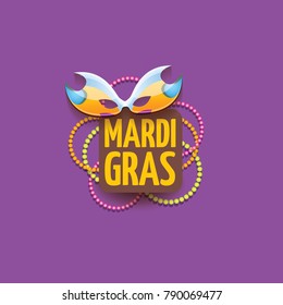 vector  new orleans mardi gras vector background with carnival mask and text. vector mardi gras party or fat tuesday purple poster design template with space for text