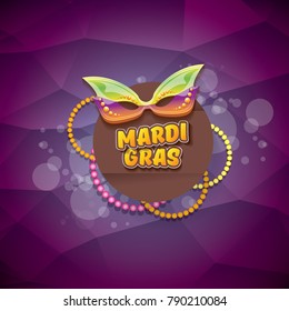 vector new orleans mardi gras vector violet background with blur lights, carnival mask and text. vector mardi gras party or fat tuesday purple poster design template with space for text