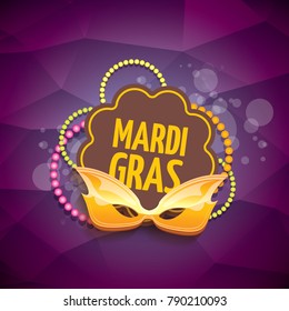 vector new orleans mardi gras vector violet background with blur lights, carnival mask and text. vector mardi gras party or fat tuesday purple poster design template with space for text