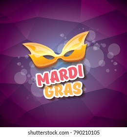 vector new orleans mardi gras vector violet background with blur lights, carnival mask and text. vector mardi gras party or fat tuesday purple poster design template with space for text