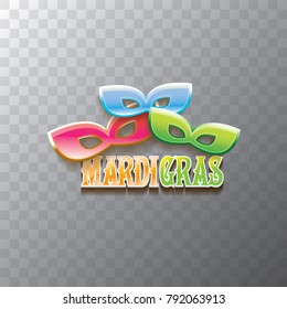 vector new orleans mardi gras carnival  label with mask and text on transparent background. vector mardi gras party or fat tuesday poster design template with space for text