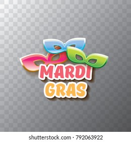 vector new orleans mardi gras carnival  label with mask and text on transparent background. vector mardi gras party or fat tuesday poster design template with space for text