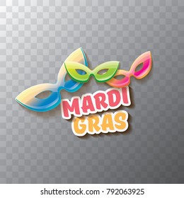 vector new orleans mardi gras carnival  label with mask and text on transparent background. vector mardi gras party or fat tuesday poster design template with space for text