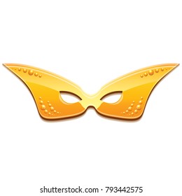 vector new orleans mardi gras golden carnival mask isolated on white background. vector mardi gras party or fat tuesday poster design element