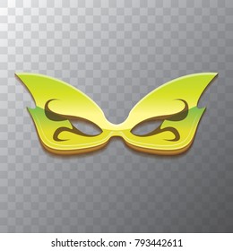 vector new orleans mardi gras green carnival mask isolated on transparent background. vector mardi gras party or fat tuesday poster design element