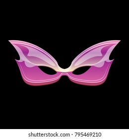 vector new orleans mardi gras purple carnival mask isolated on black background. vector mardi gras party or fat tuesday poster design element