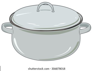 Vector New Pan For Kitchen Vector Iilustration