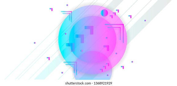 Vector new realistic and futuristic foil minimal geometric white background with bright light planets and stars. Banner with neon light 3d landing