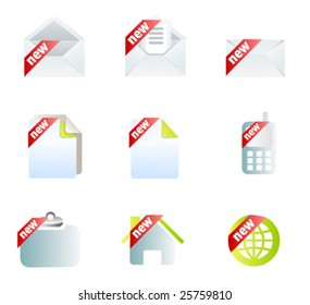 Vector "new" sign set.